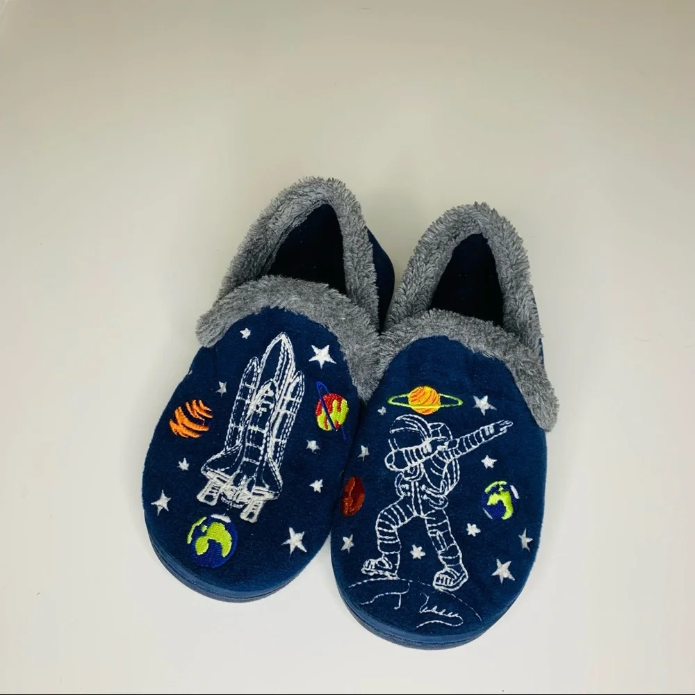 Blue Space Shuttle Astronaut Space Slippers Size 13-1